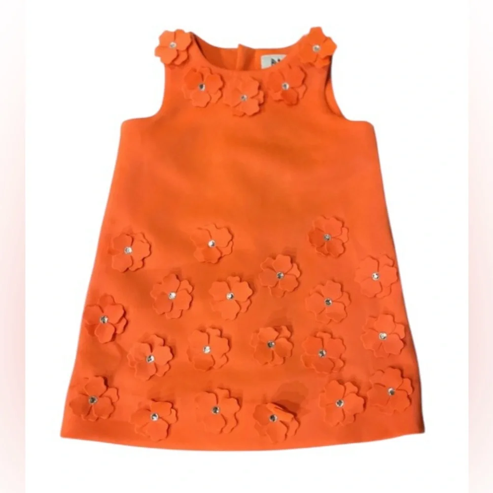 Milly Minis Girls 3D Floral Rhinestone Dress